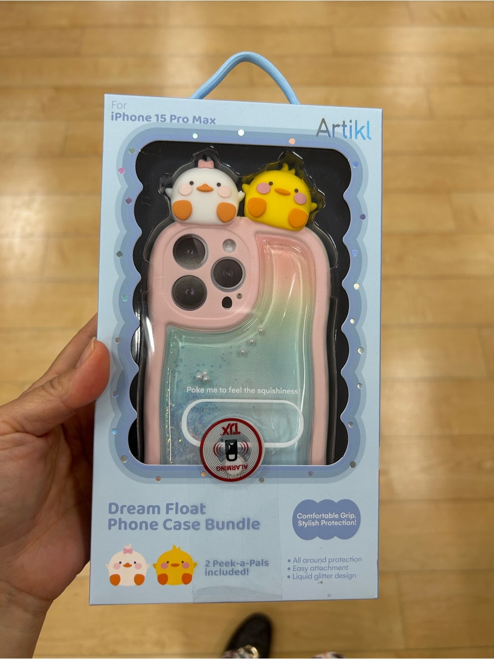 Dream Float Liquid Glitter Phone Case with 2 peek-a-pals included